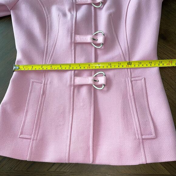 Dolce & Gabbana Pink Jacket Wool Leather Trim Buckles D&G Women 26/ 40 MOTH READ - Picture 14 of 16